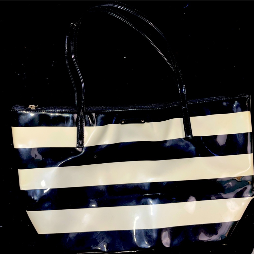 Women’s Kate Spade black and white stripped tote